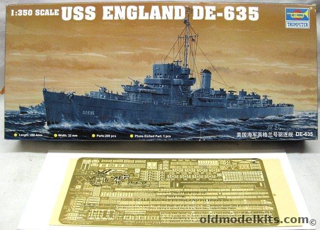 Trumpeter 1/350 USS England DE635 Destroyer Escort With GMM Photoetch Set, 5305 plastic model kit